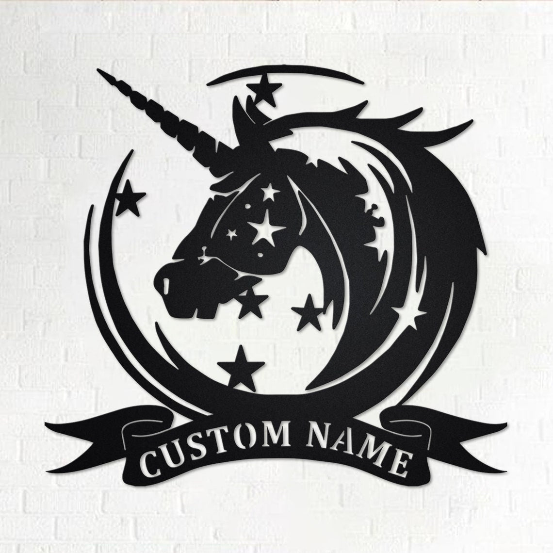 Personalized Custom Star Unicorn Metal Art Sign