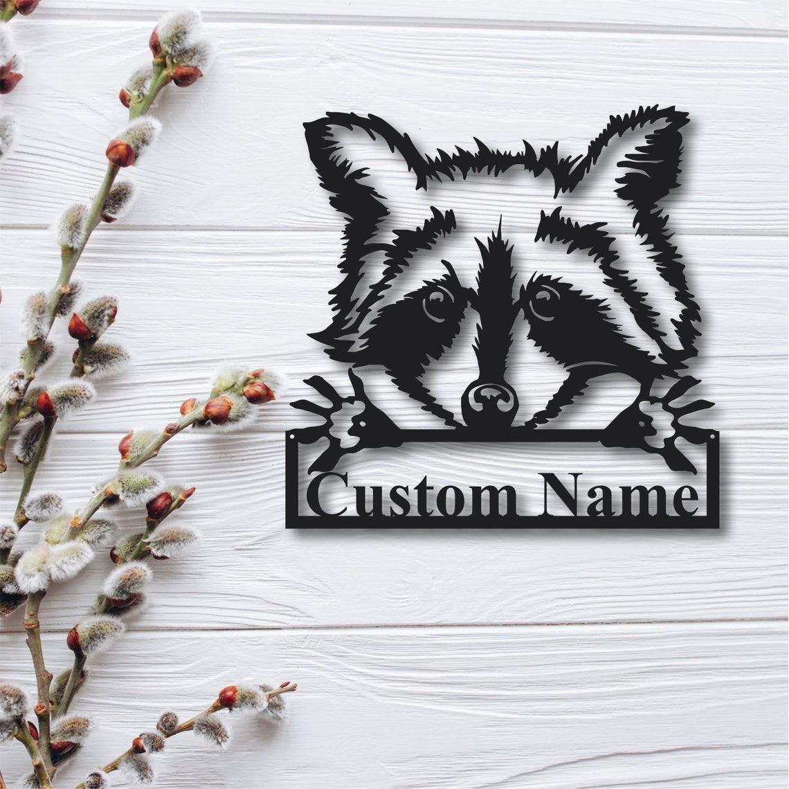 Personalized Custom Raccoon Metal Art Sign