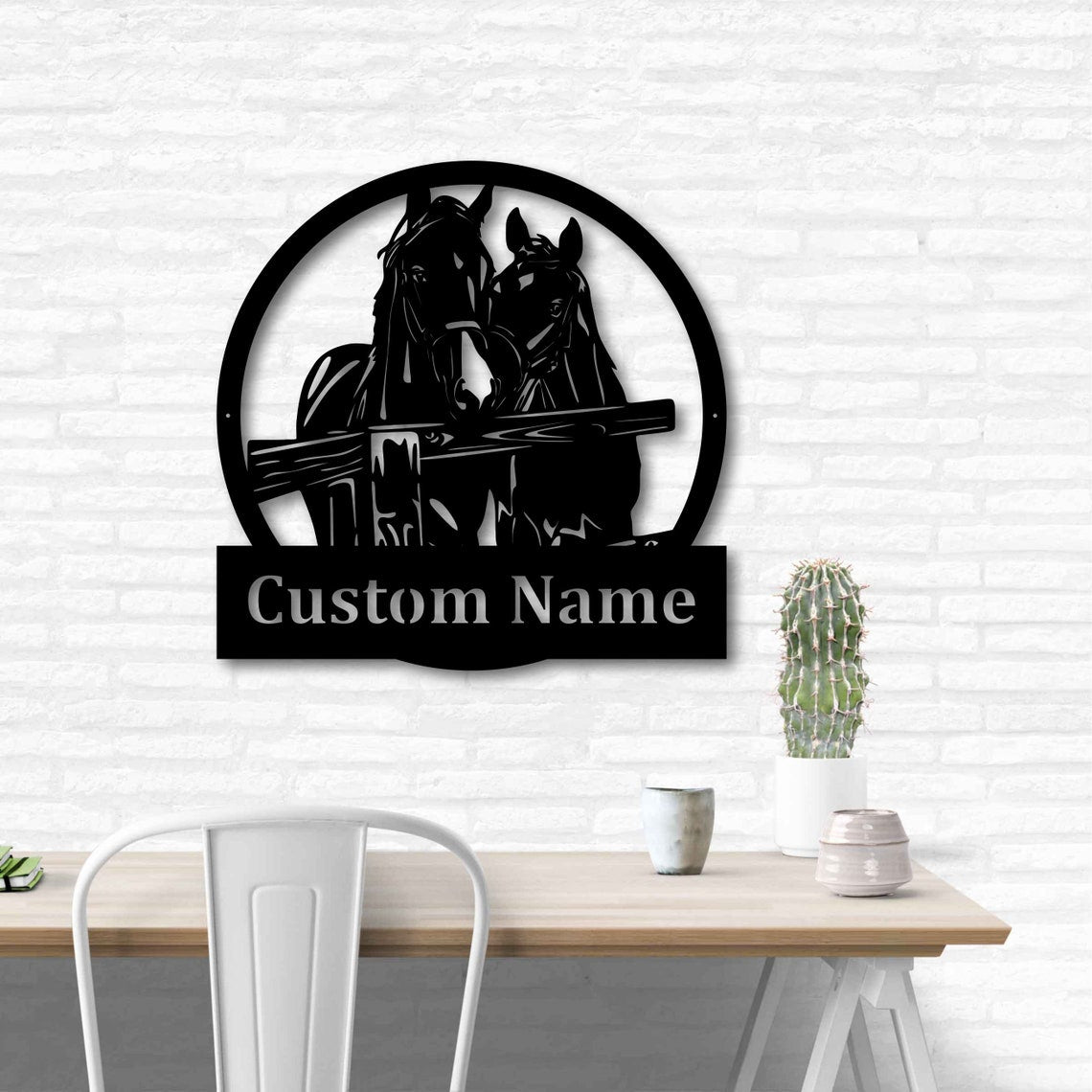 Personalized Custom Horse Metal Art Sign