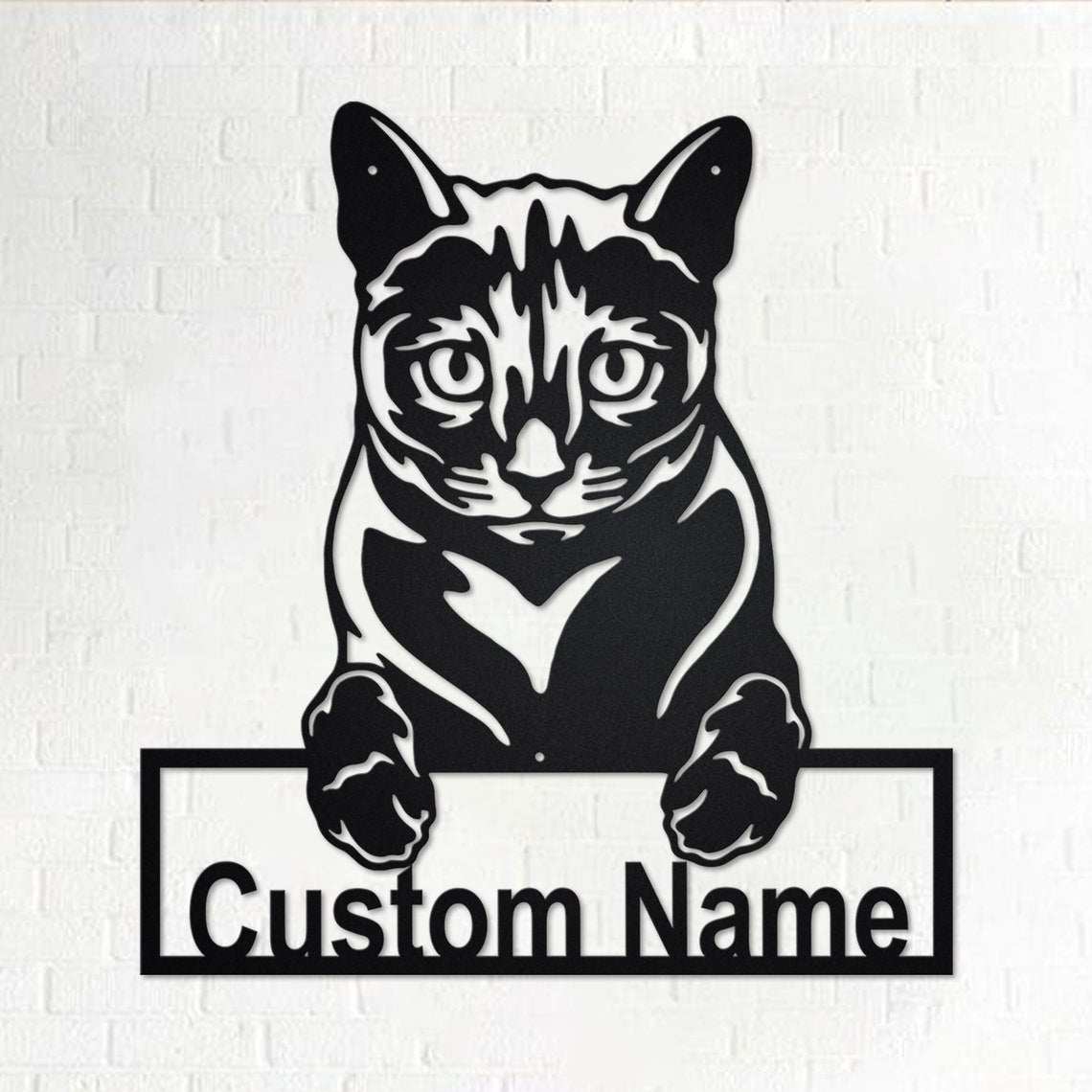 Personalized Custom Russian Blue Cat Metal Sign