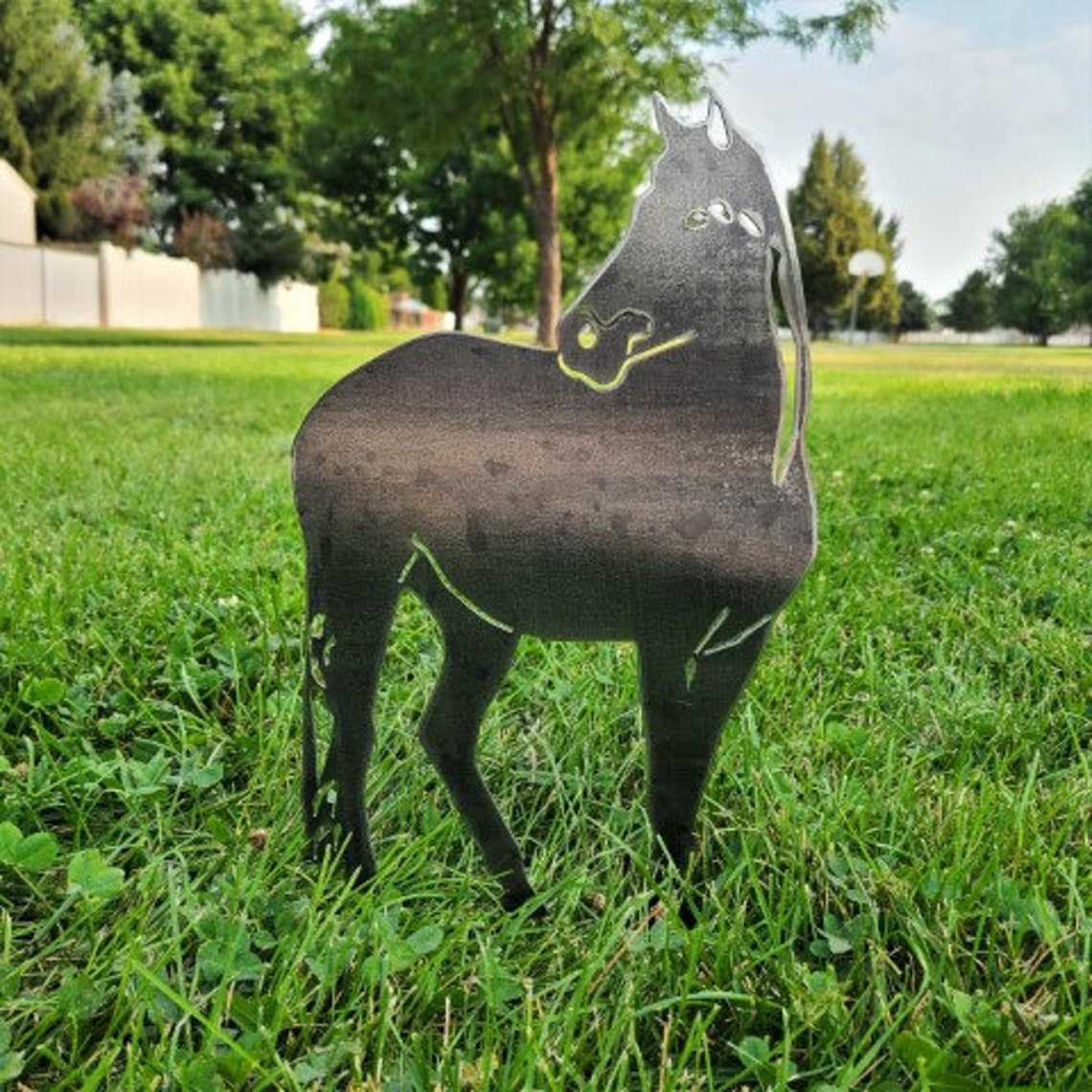 Horse Silhouette Yard Metal Art