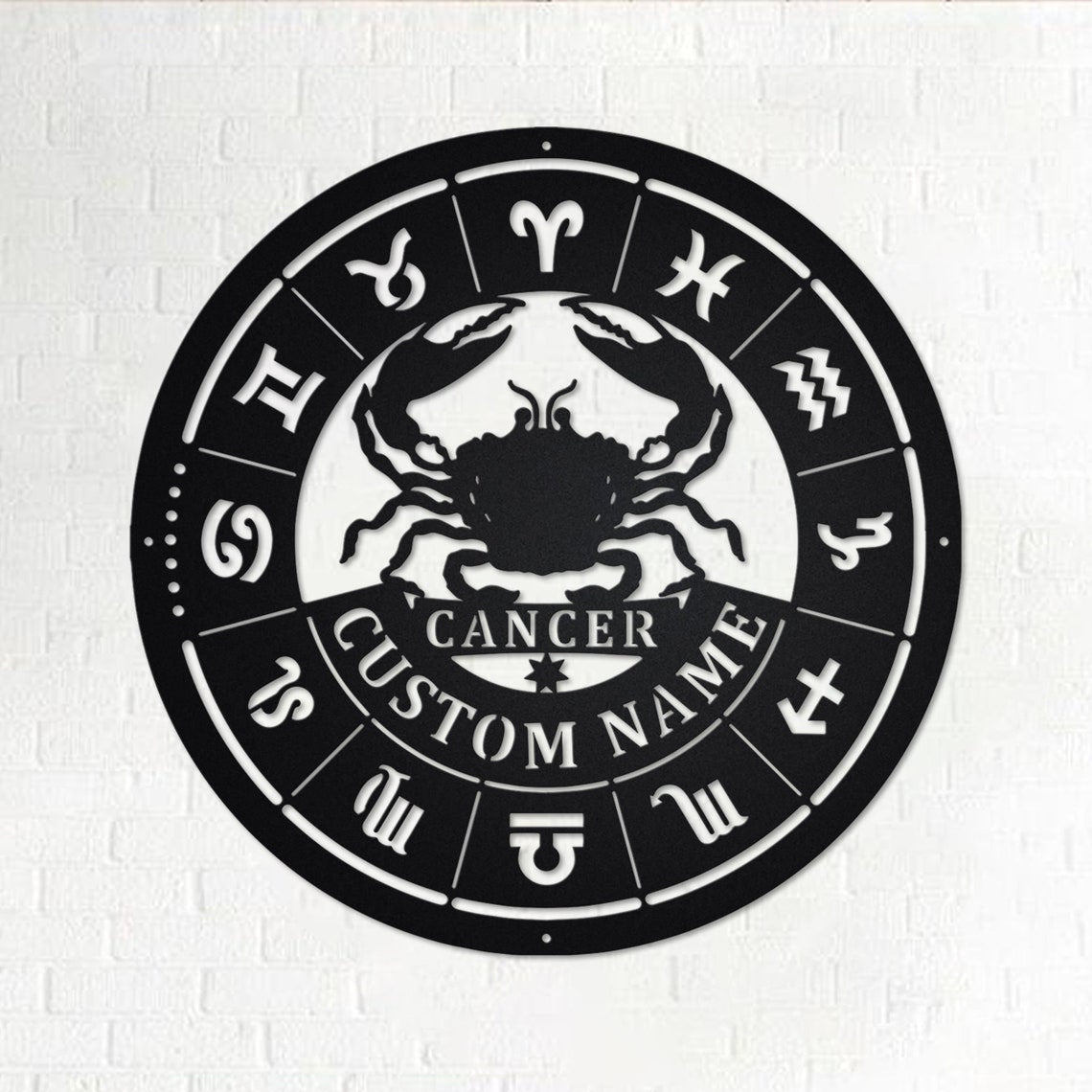 Personalized Custom Cancer Zodiac Monogram