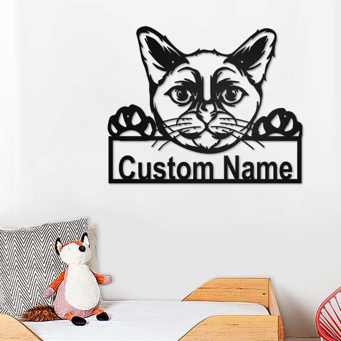 Personalized Custom Burmese Cat Metal Sign