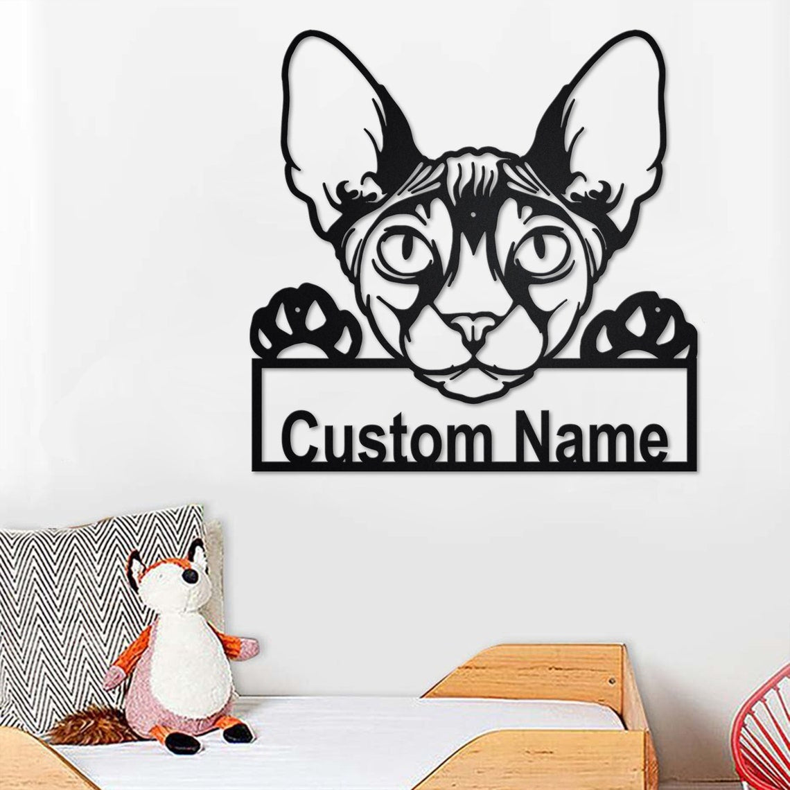 Personalized Custom Donskoy Cat Metal Sign