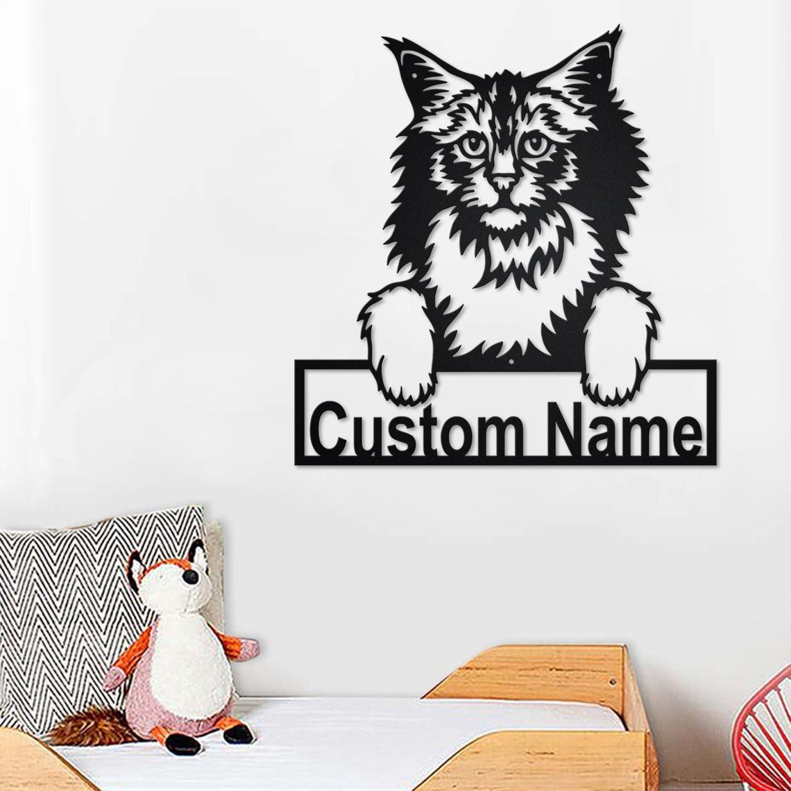 Personalized Custom Norwegian Forest Cat Metal Sign