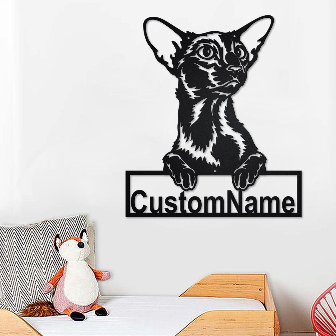 Personalized Custom Oriental Shorthair Cat Metal Sign