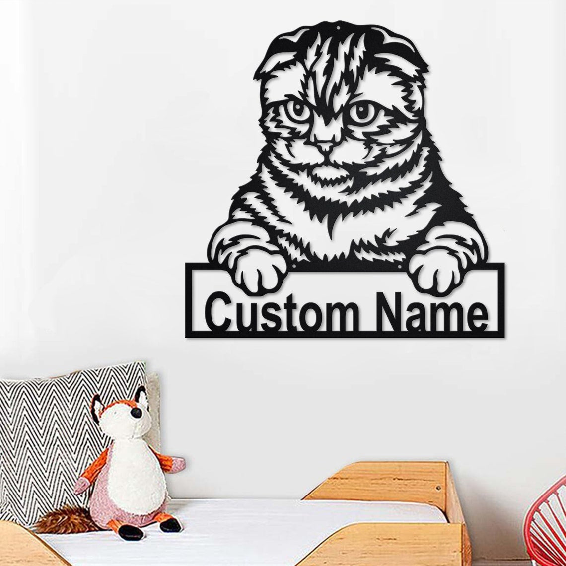 Personalized Custom Scottish Fold Cat Metal Sign