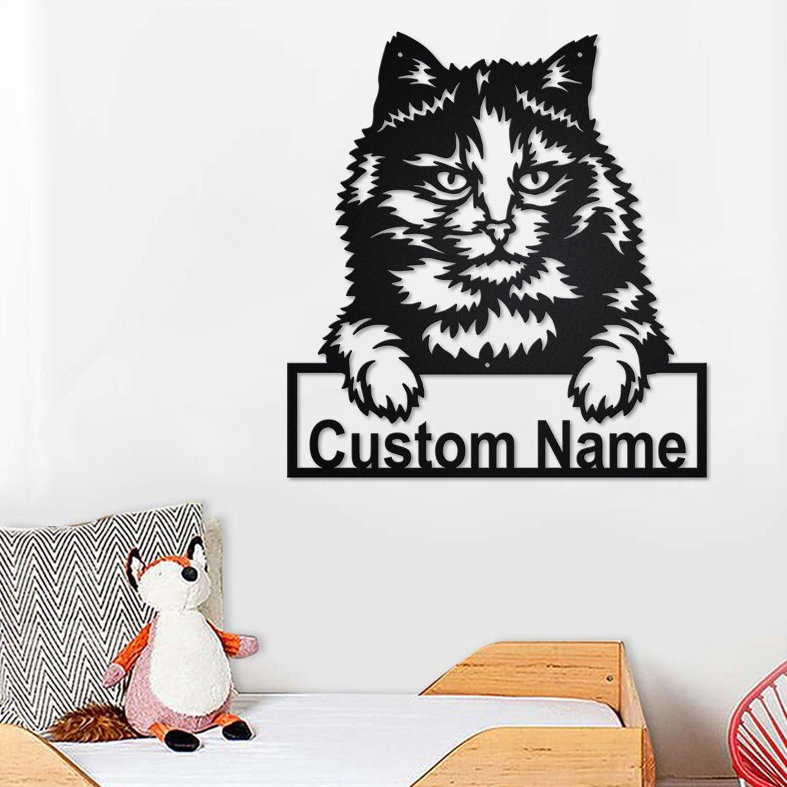 Personalized Custom Tortoiseshell Cat Metal Sign