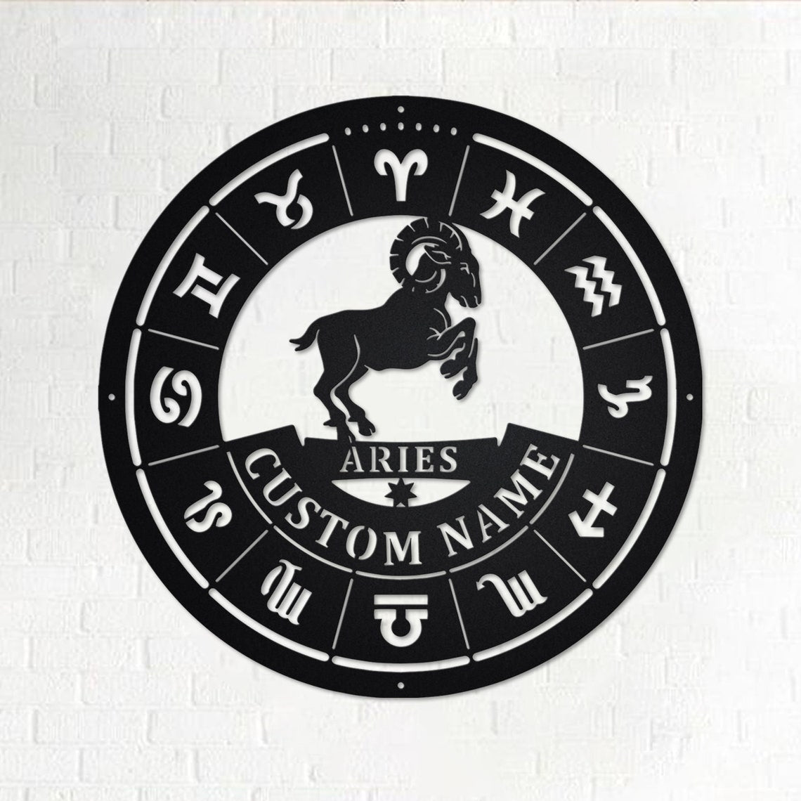 Personalized Custom Aries Zodiac Monogram