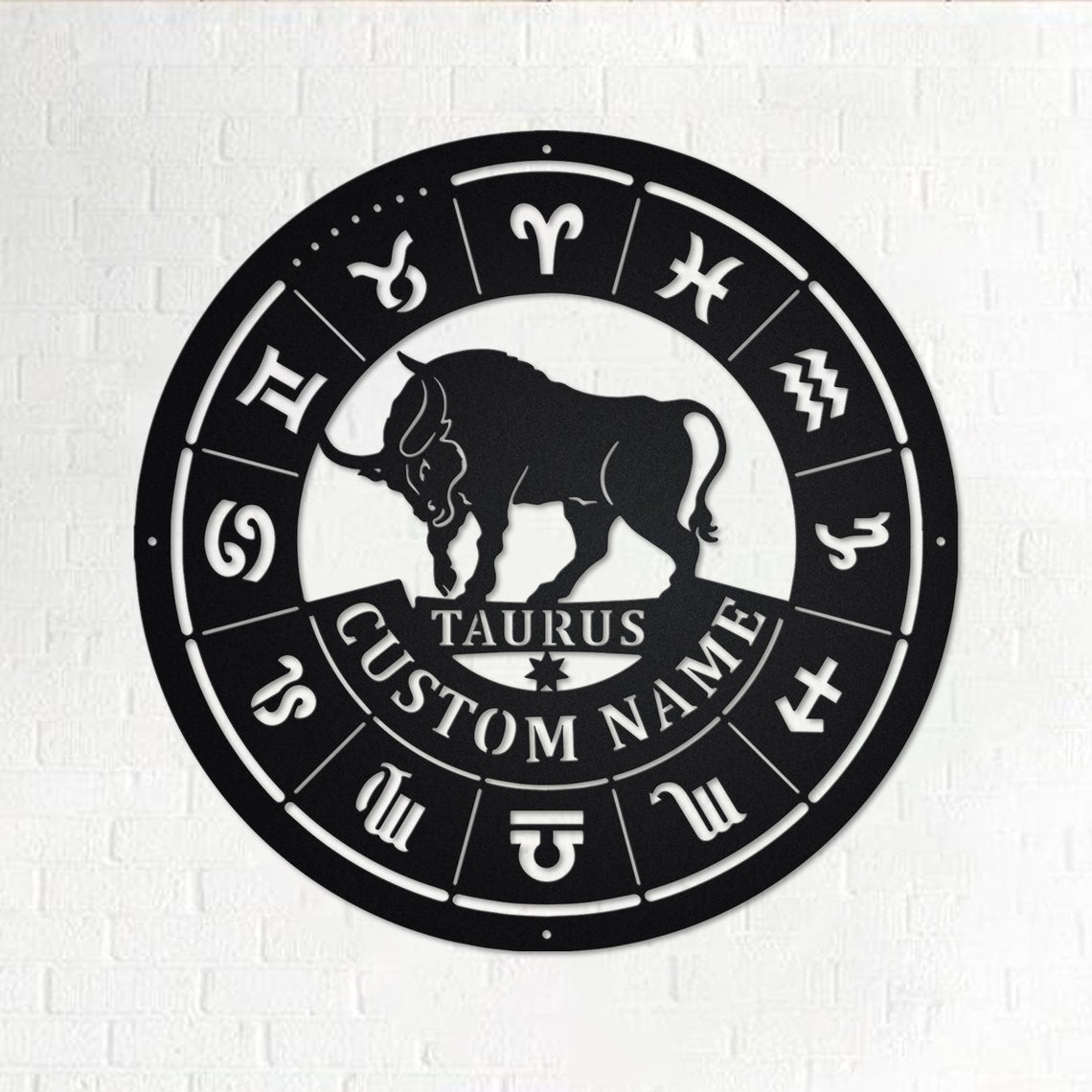 Personalized Custom Taurus Zodiac Monogram