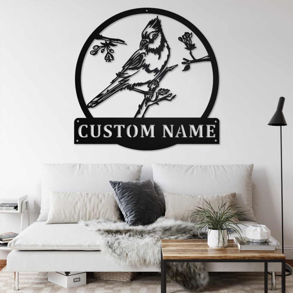 Personalized Custom Blue Jay Bird Metal Wall Art
