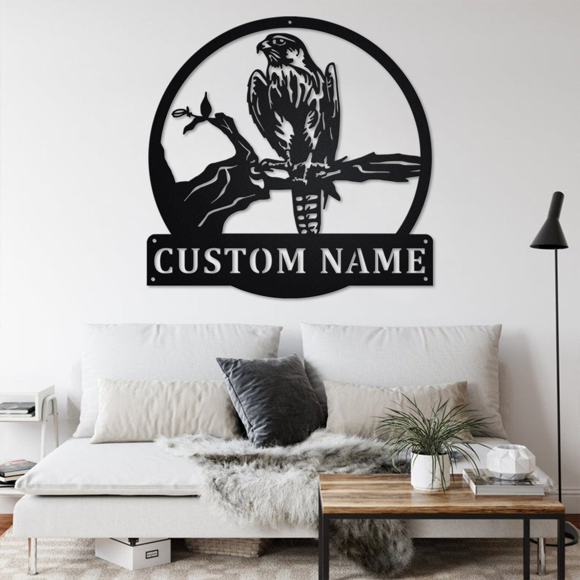 Personalized Custom Falcon Bird Metal Wall Art