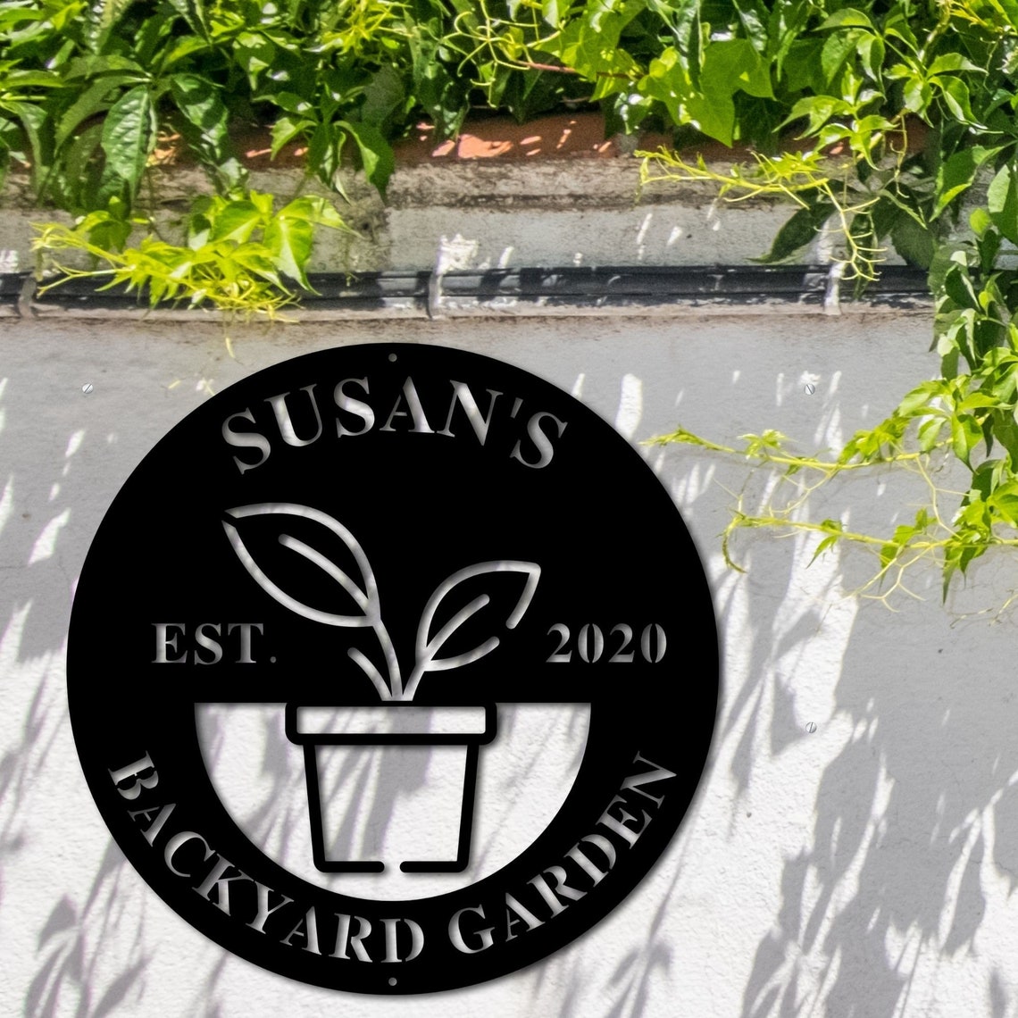 Personalized Custom Potted Plant Metal Art Sign