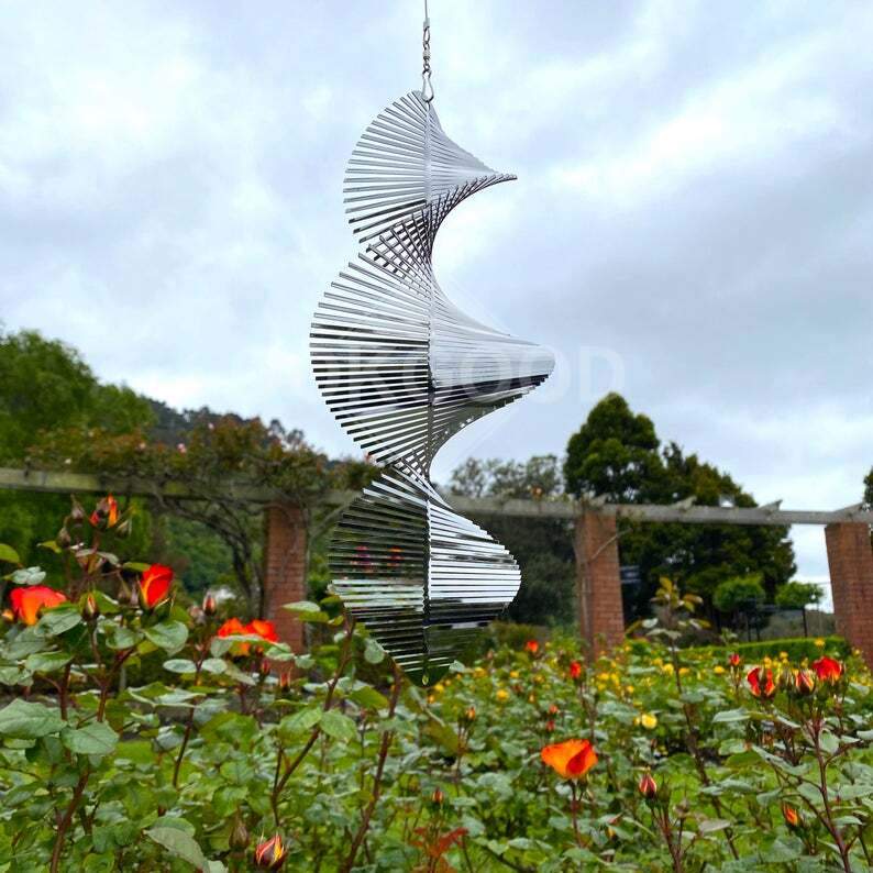 3D Stainless Wind Spinner Pendant For Home Garden Decoration