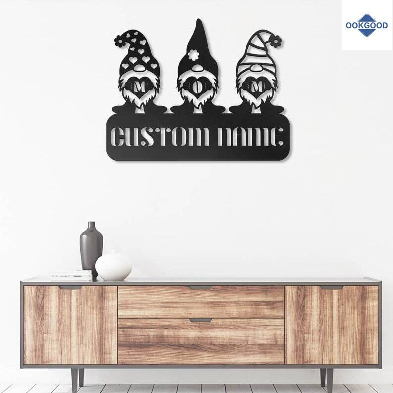 To My Mom - Personalized Custom Gnome Metal Wall Decor