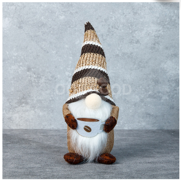 Plush Coffee Gnome For Holiday Gift And Coffee Bar Decoration
