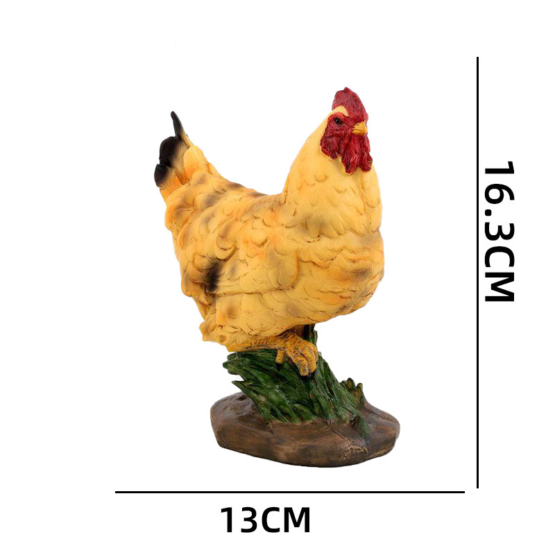 Resin Chicken Family Statue For Garden Yard Decor