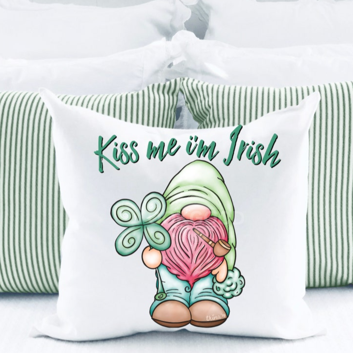 Kiss Me I'm Irish - Adorable Gnome Pillowcase