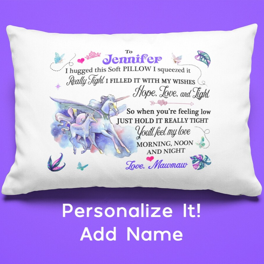 Flying Unicorn - Just Hold It Really Tight - Personalized Custom Pillowcase