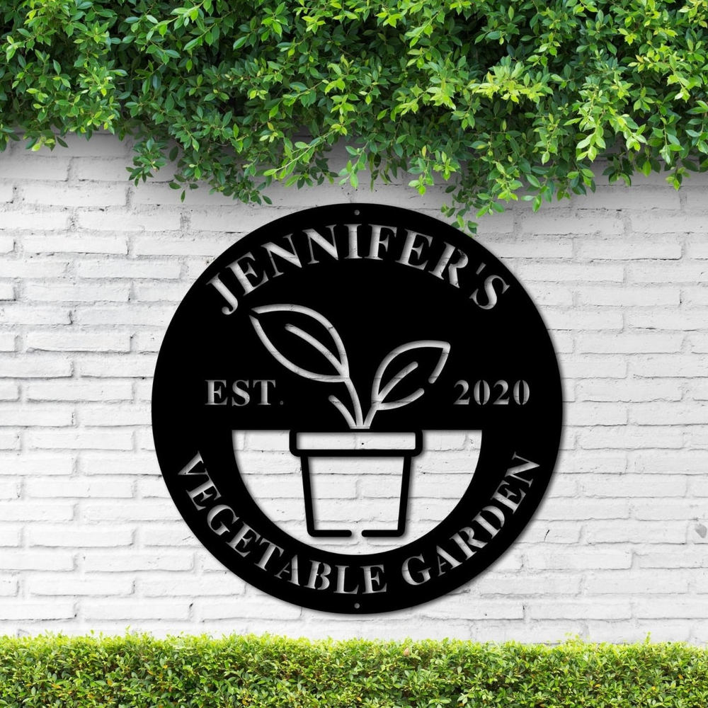Personalized Custom Potted Plant Metal Art Sign