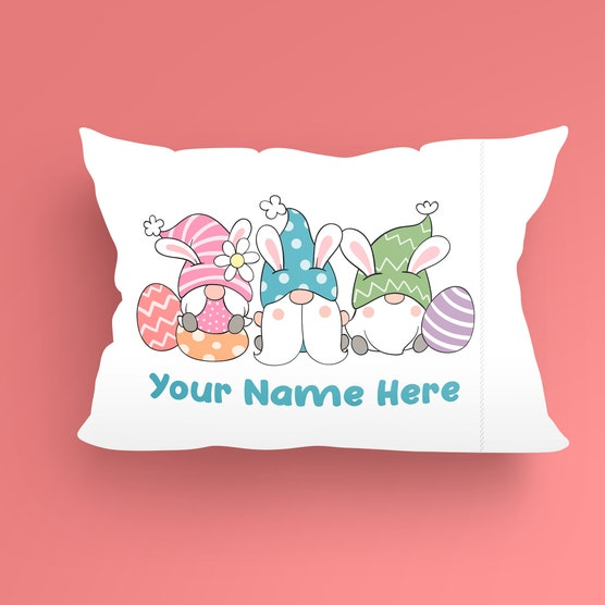 Personalized Custom Bunny Gnome Pillowcase