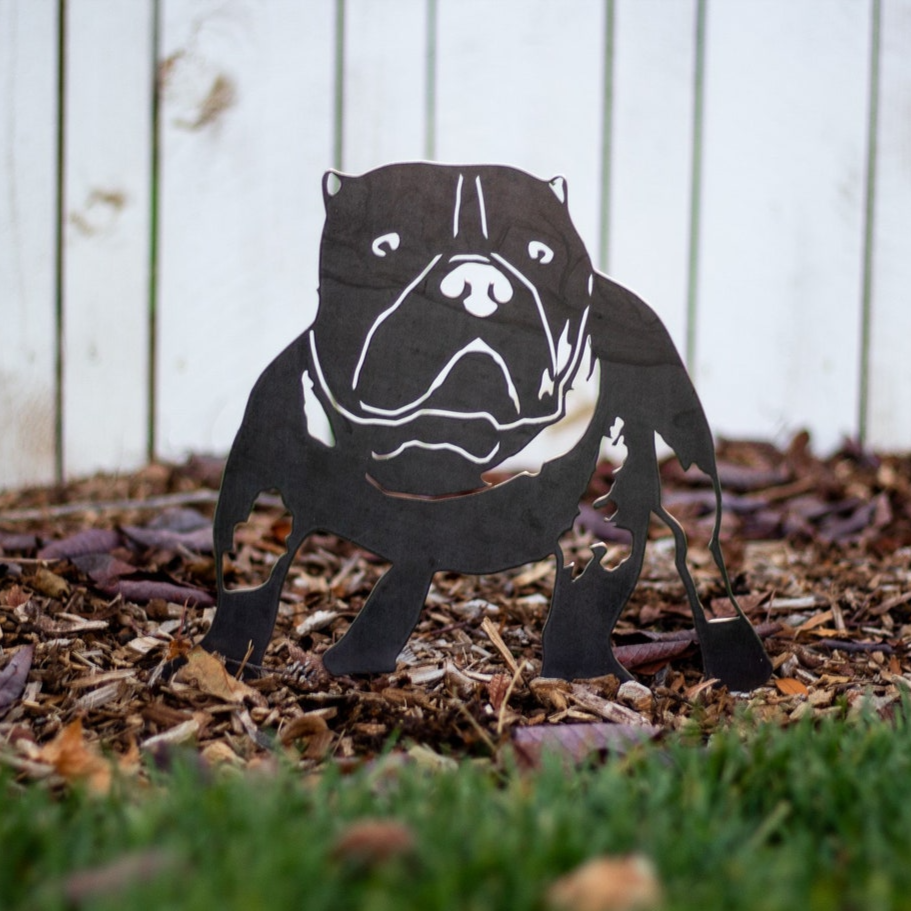 American Bull Dog Silhouette Metal Art