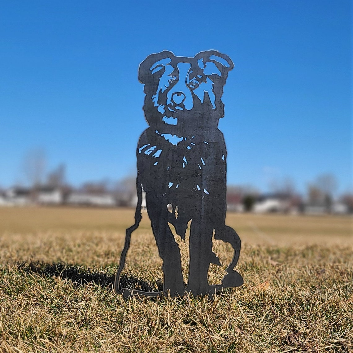 Australian Shepherd Dog Silhouette Metal Art