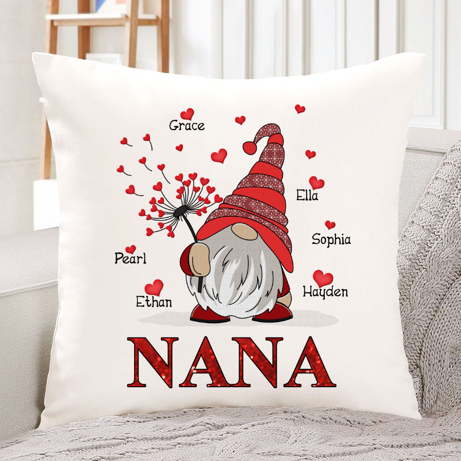 Personalized Custom Flower Gnome Pillowcase For Nana