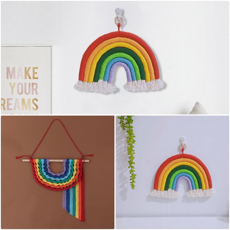 Hand Woven Rainbow Wall Hanging For Home Decoration